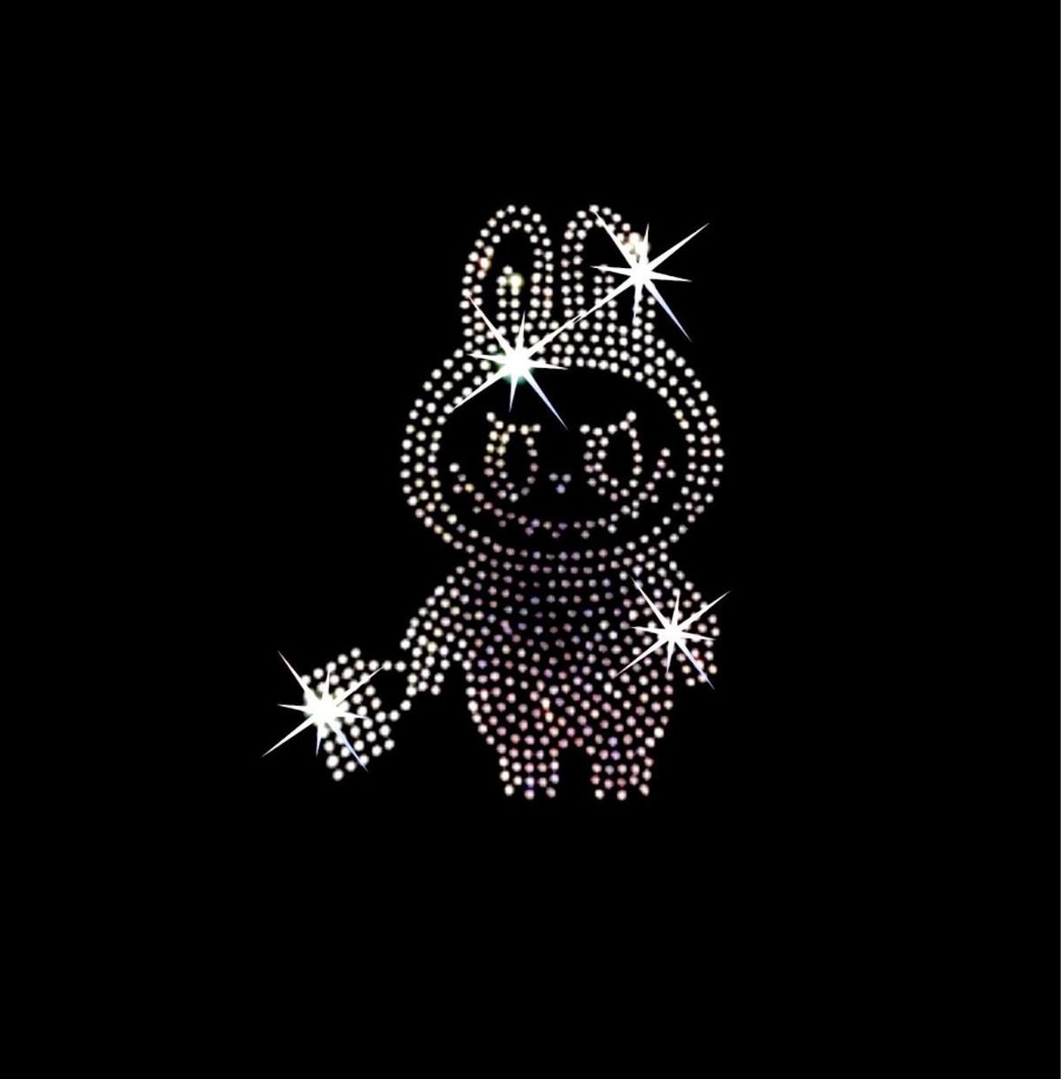 Labubu Sparkle – Diamond Stone Drop-Shoulder Shirt