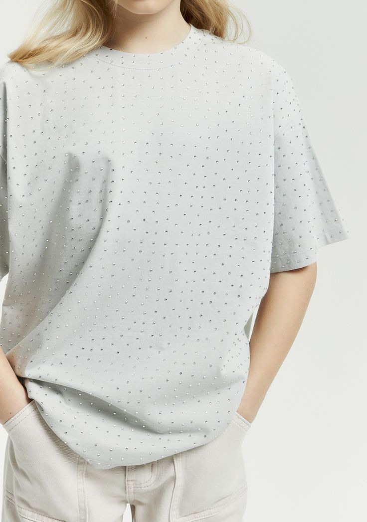 Simple White Diamond Stone Shirt