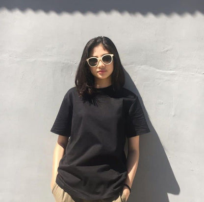 Basic Balck Drop Shoulder Tee