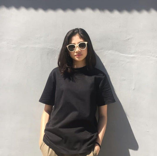 Basic Balck Drop Shoulder Tee