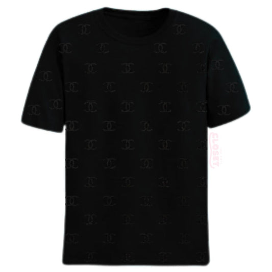 Chanel Noir – Black Diamond Stone Drop-Shoulder Shirt