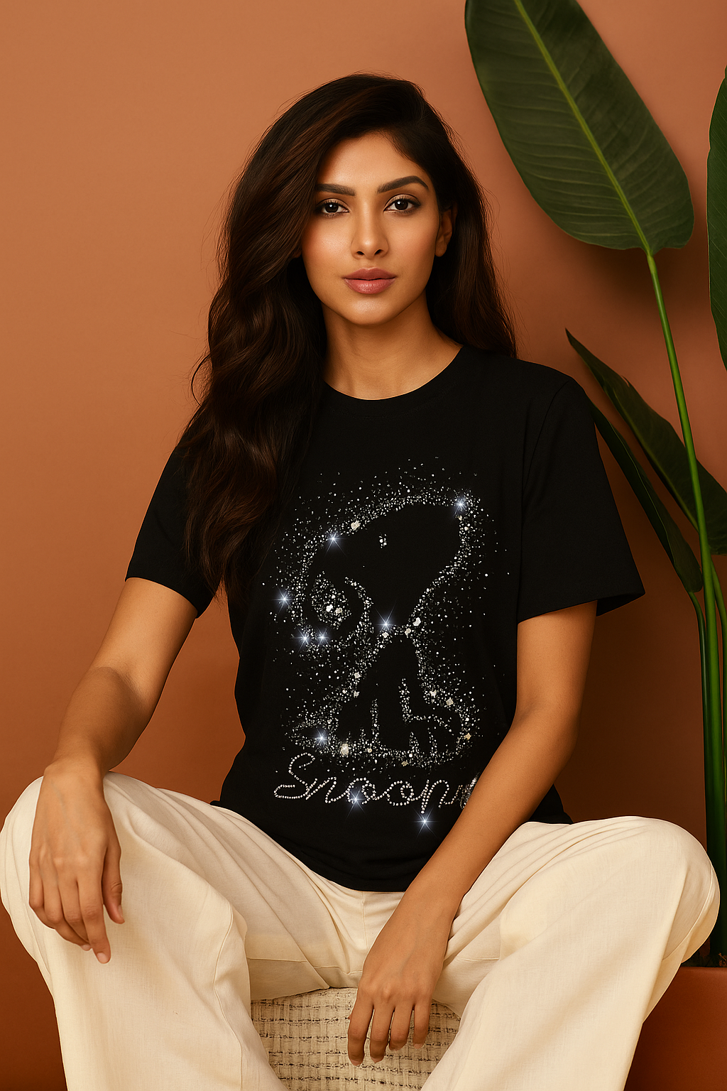 Snoopy Spark – Diamond Stone Drop-Shoulder Shirt