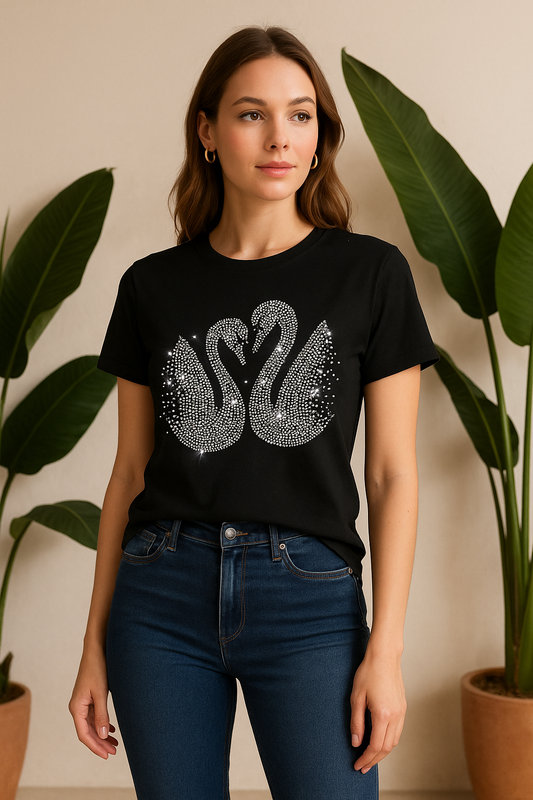 Grace Swan – Diamond Stone Drop-Shoulder Shirt