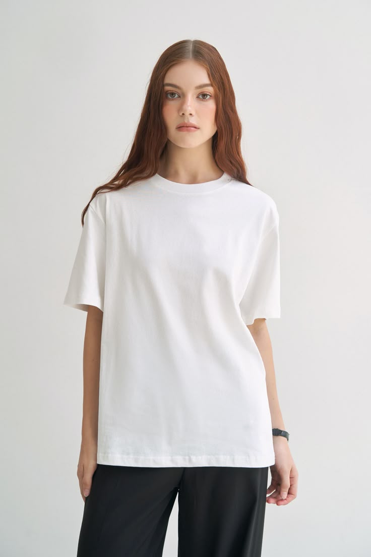 Basic White Drop Shoulder Tee