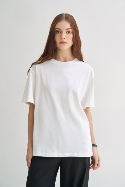 Basic White Drop Shoulder Tee